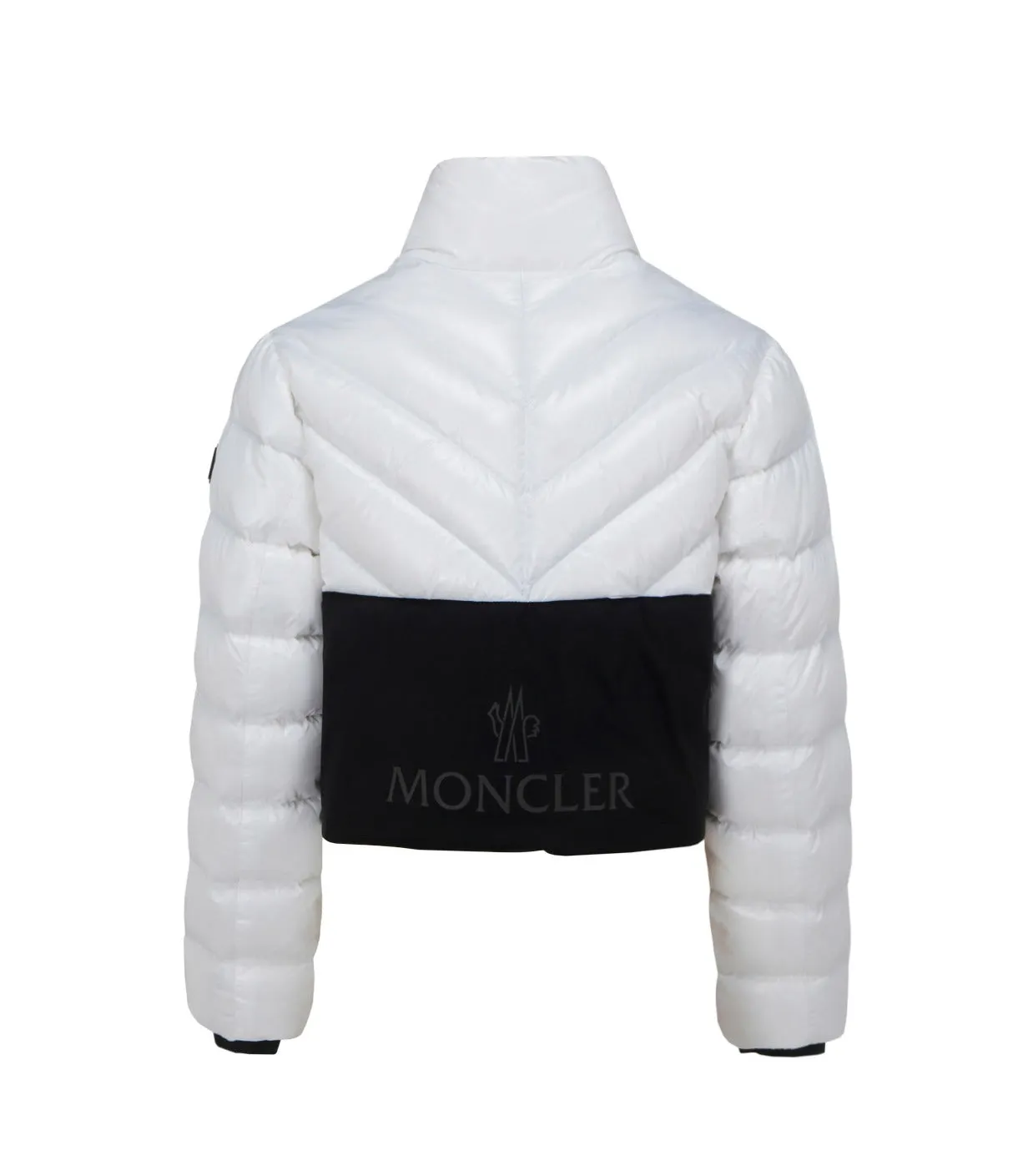 Moncler Mockneck Logo Printed Zipped Jacket