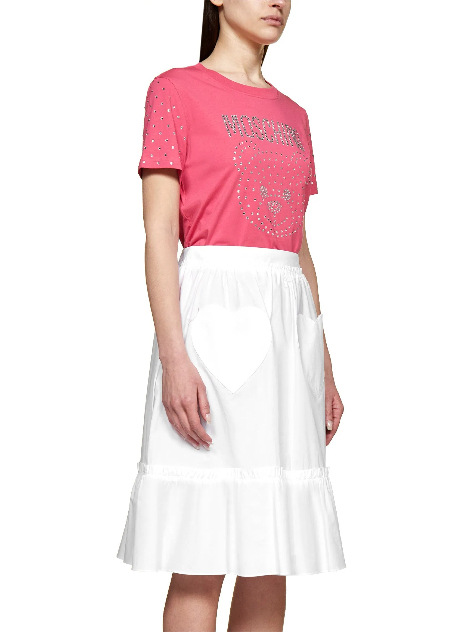 Moschino Heart Detailed A-Line Skirt