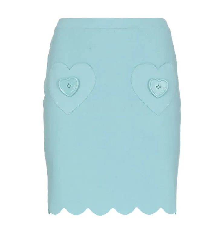 Moschino Heart-Detailed High-Waisted Skirt