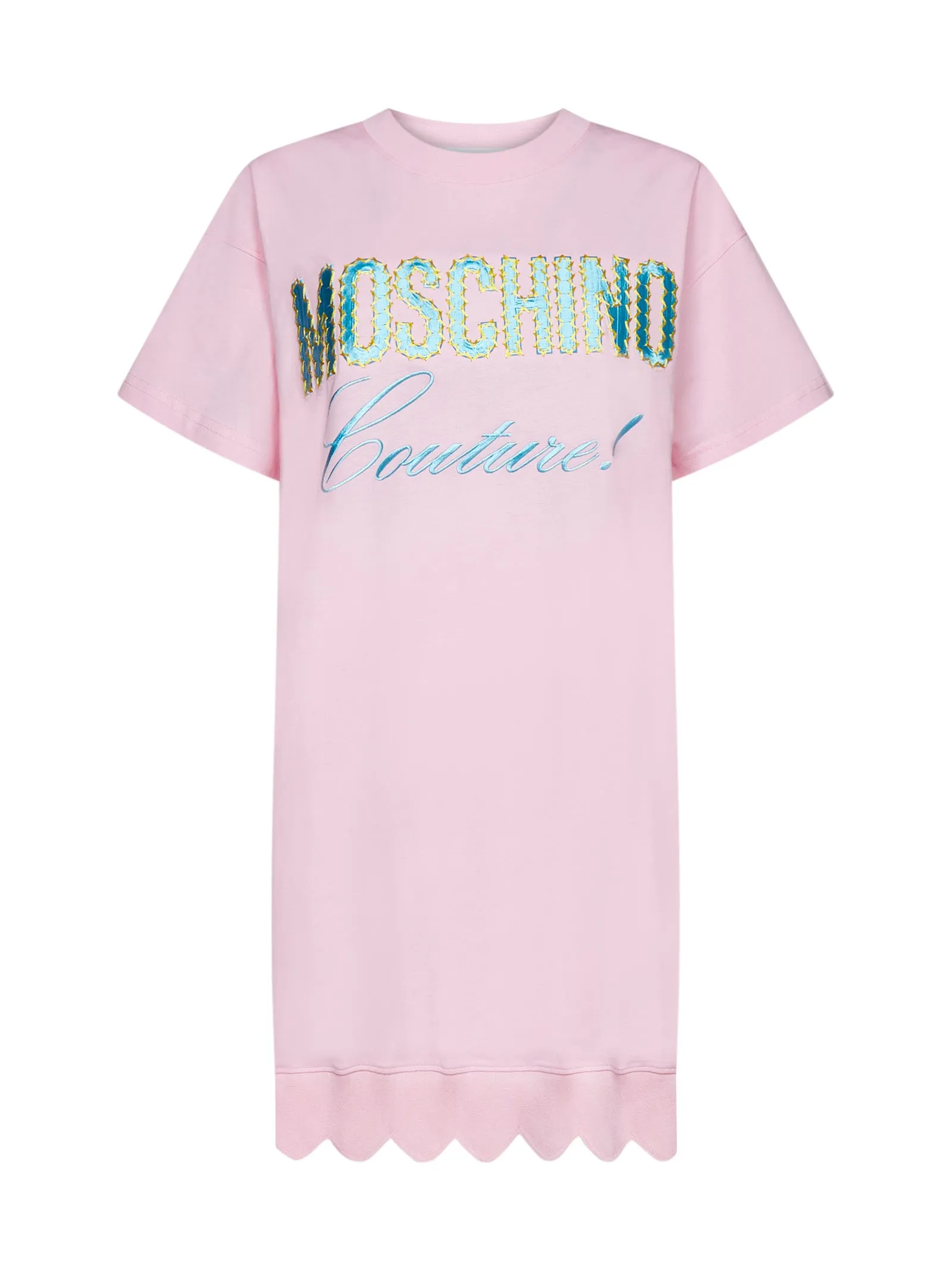 Moschino Logo Detailed Crewneck Mini T-Shirt Dress