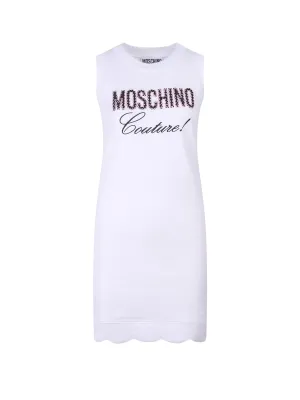 Moschino Logo Detailed Scallop Hem Mini Dress