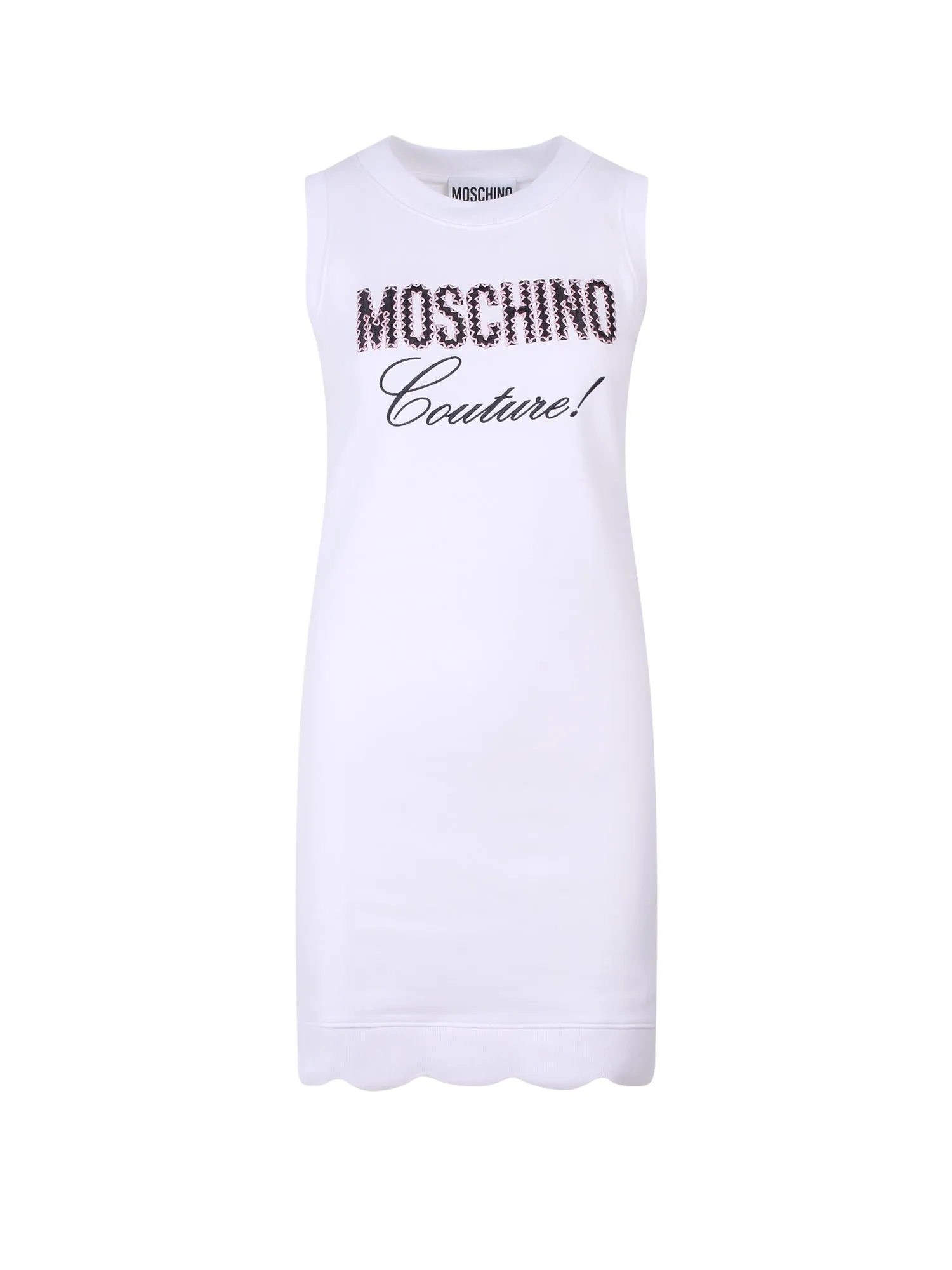 Moschino Logo Detailed Scallop Hem Mini Dress