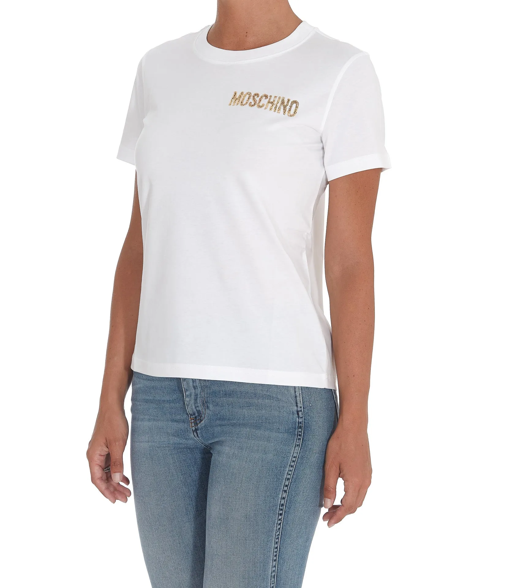 Moschino Logo Paint Effect Crewneck T-Shirt