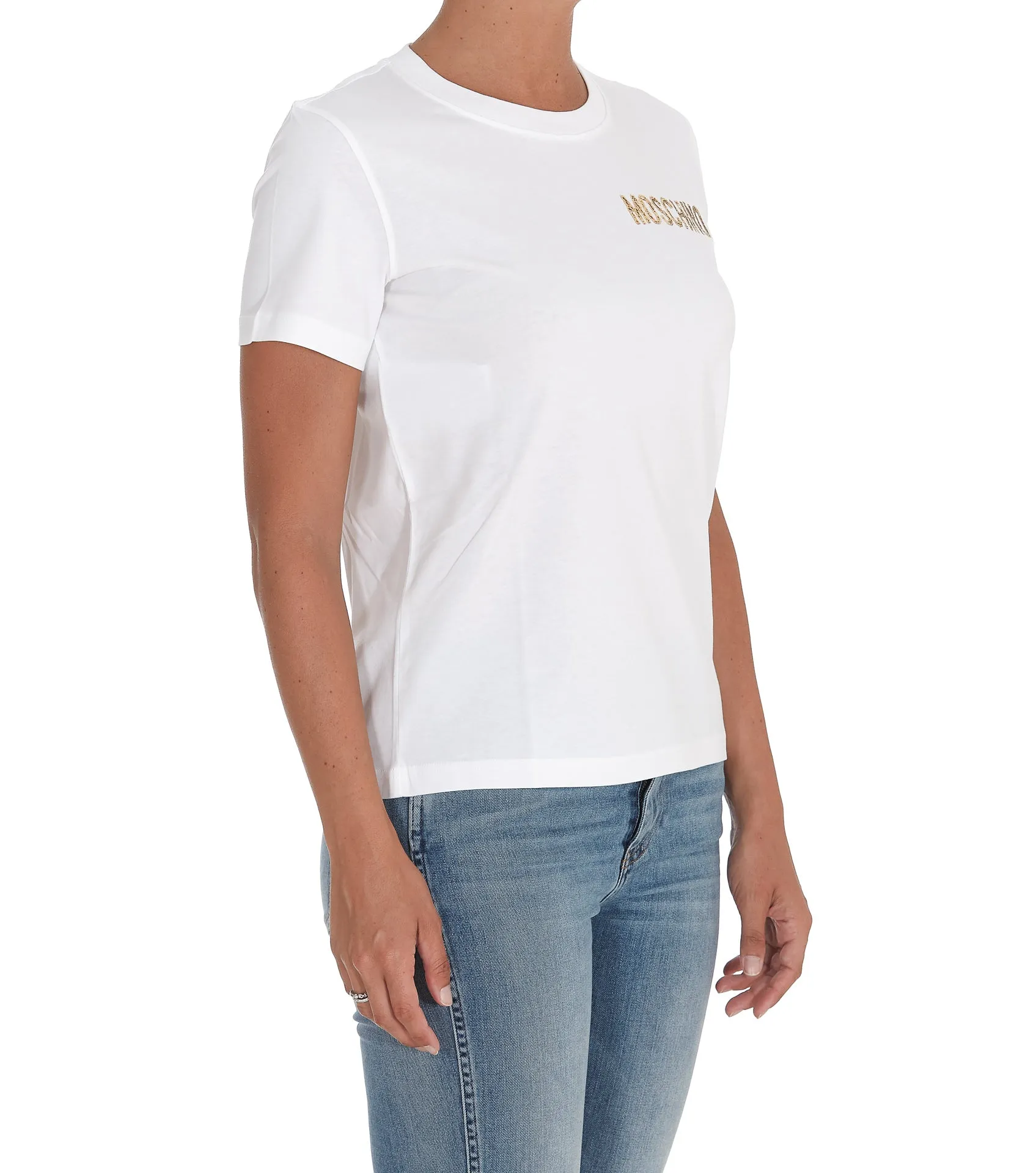 Moschino Logo Paint Effect Crewneck T-Shirt