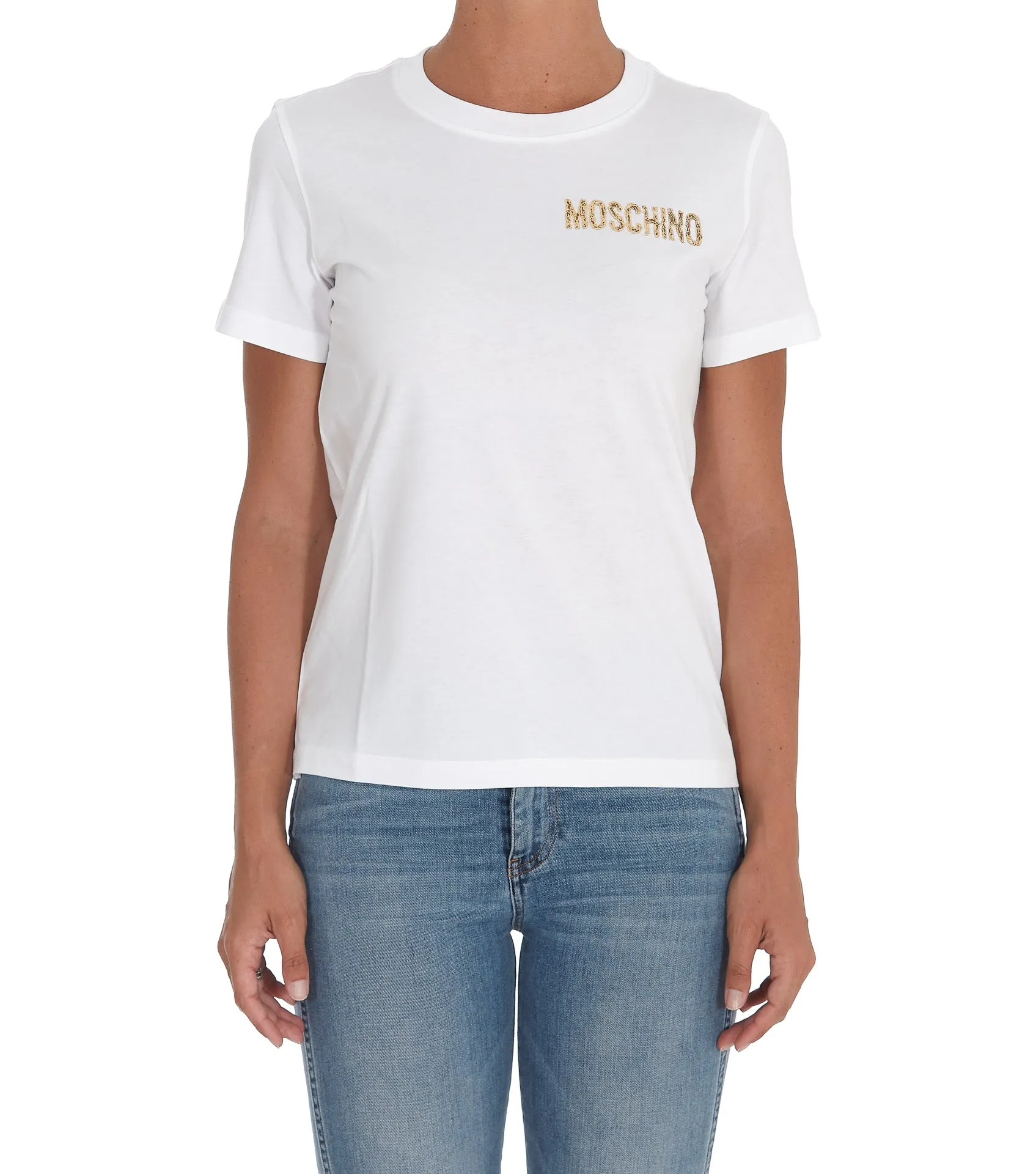 Moschino Logo Paint Effect Crewneck T-Shirt