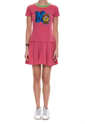 Moschino Logo Patch Crewneck Mini Dress