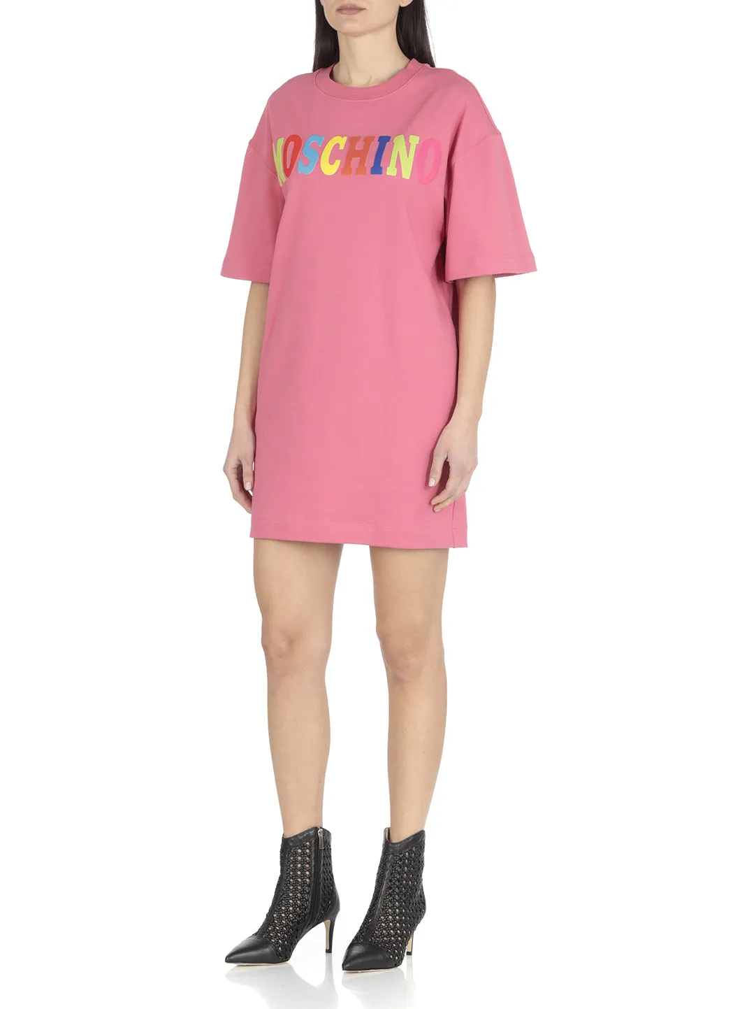 Moschino Logo Printed Crewneck T-Shirt Dress