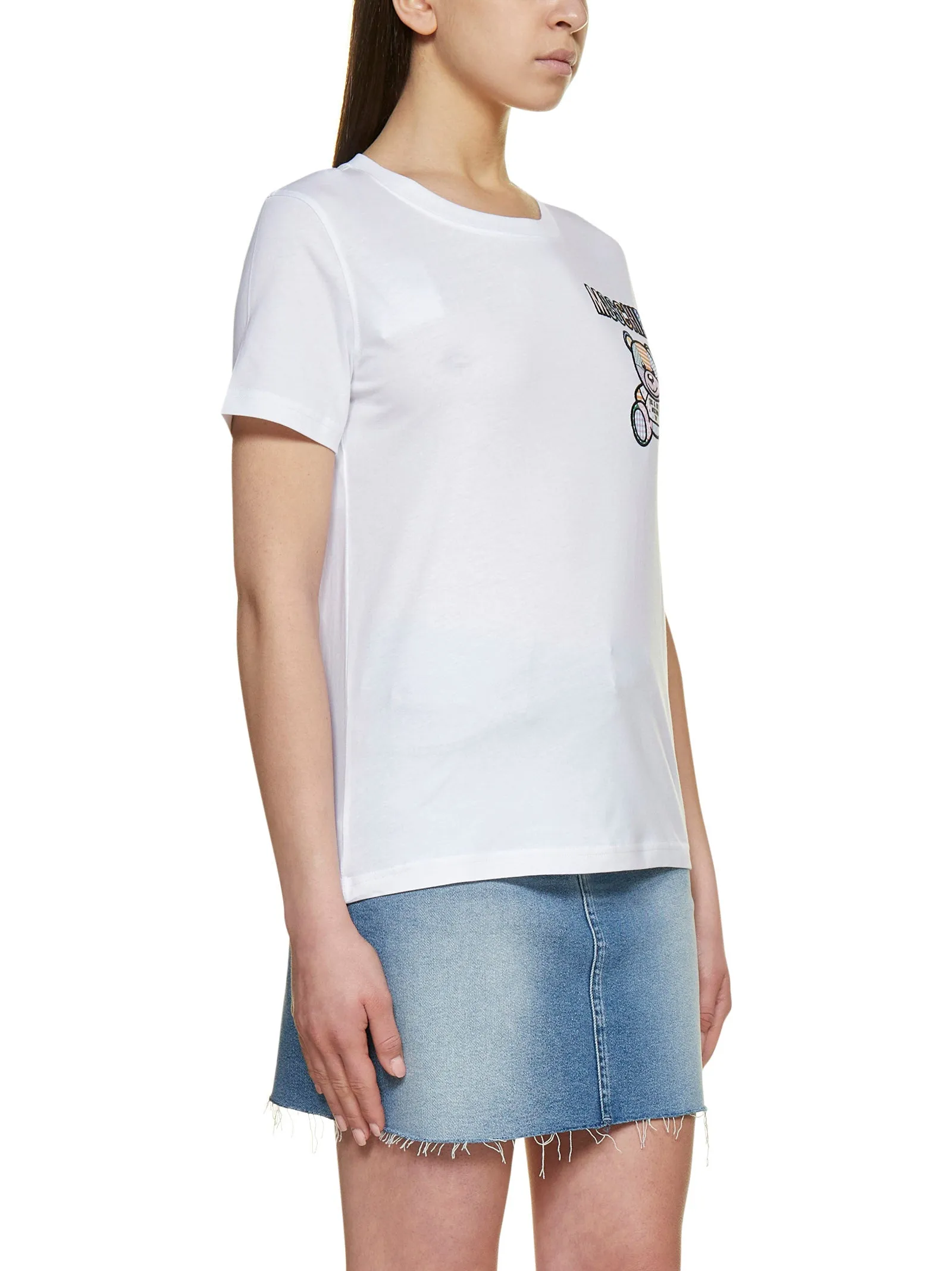 Moschino Teddy Bear Embroidered Crewneck T-Shirt
