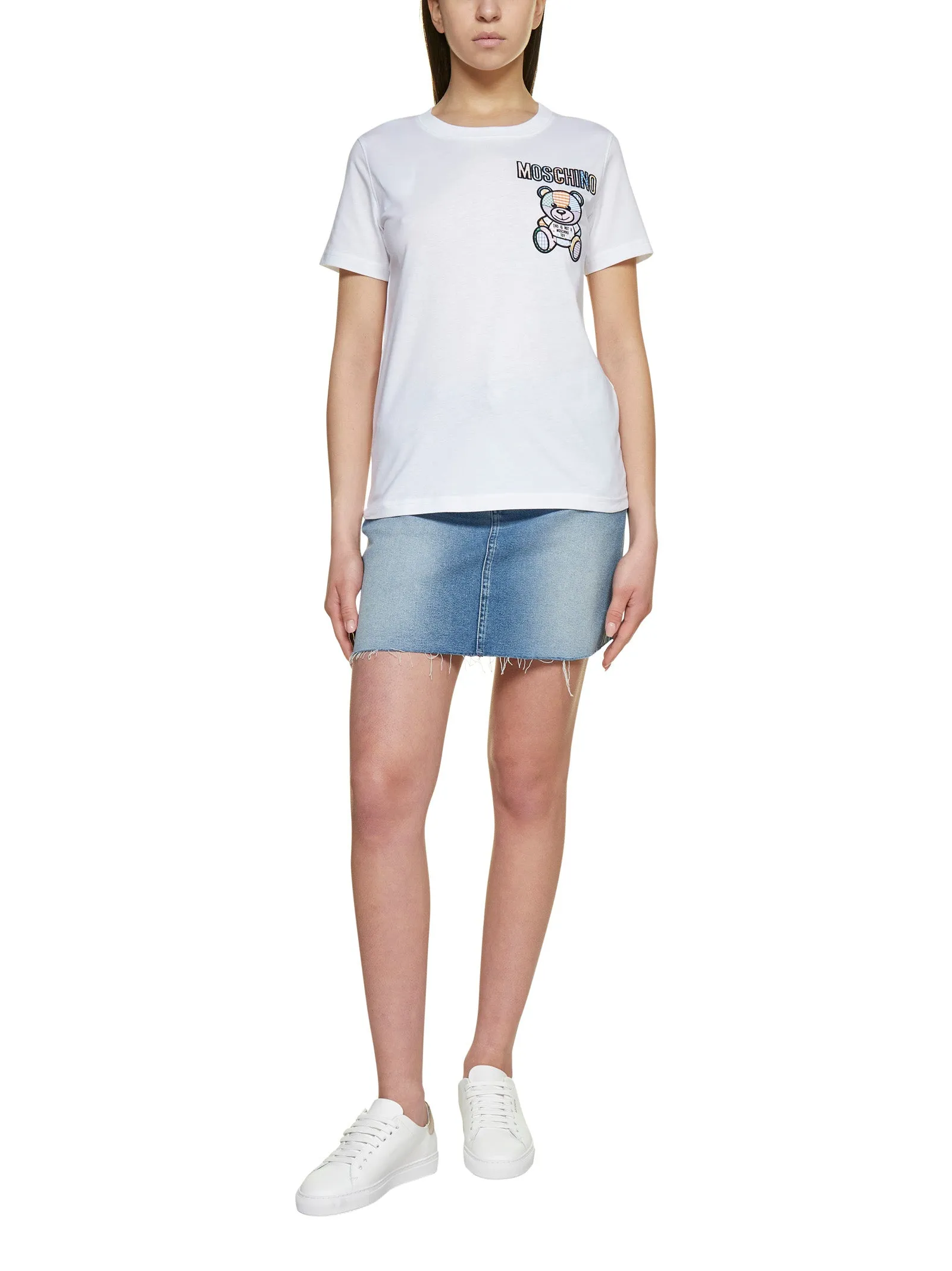 Moschino Teddy Bear Embroidered Crewneck T-Shirt