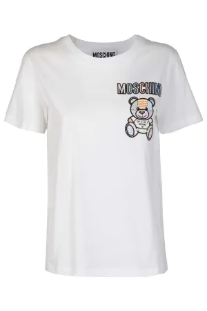 Moschino Teddy Bear Embroidered Crewneck T-Shirt