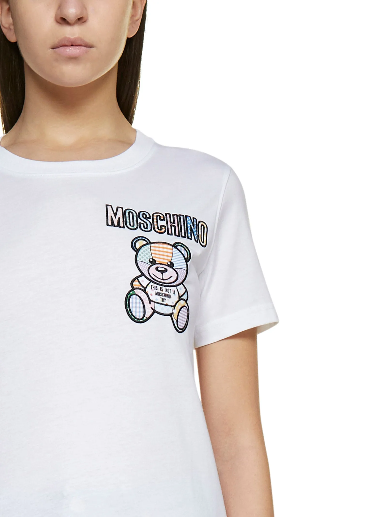 Moschino Teddy Bear Embroidered Crewneck T-Shirt