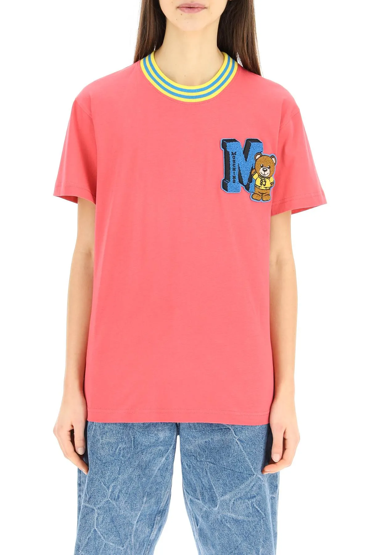 Moschino Teddy Bear Flocked Crewneck T-Shirt