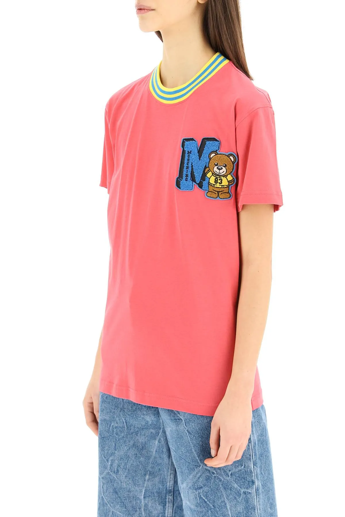 Moschino Teddy Bear Flocked Crewneck T-Shirt