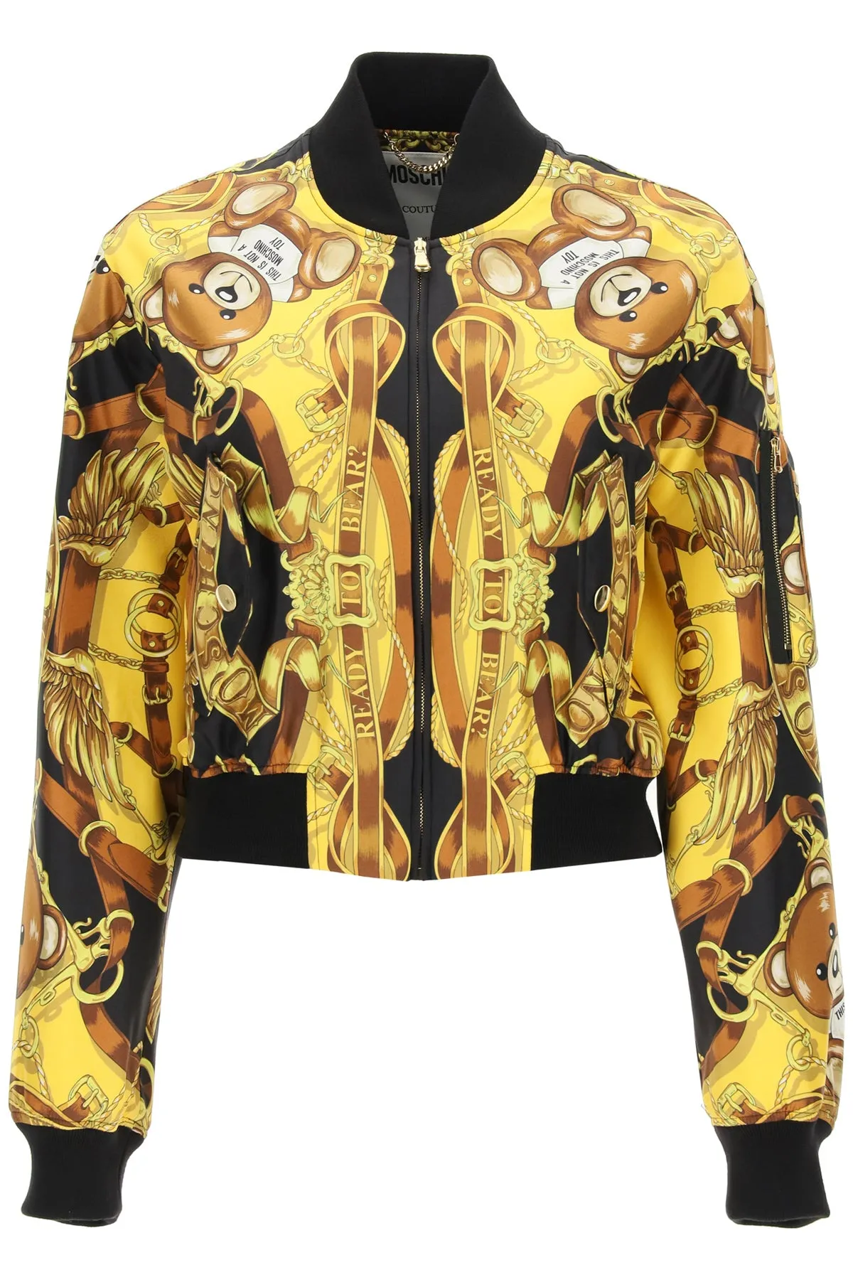 Moschino Teddy Scarf Printed Bomber Jacket