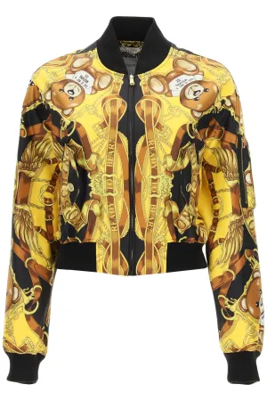 Moschino Teddy Scarf Printed Bomber Jacket