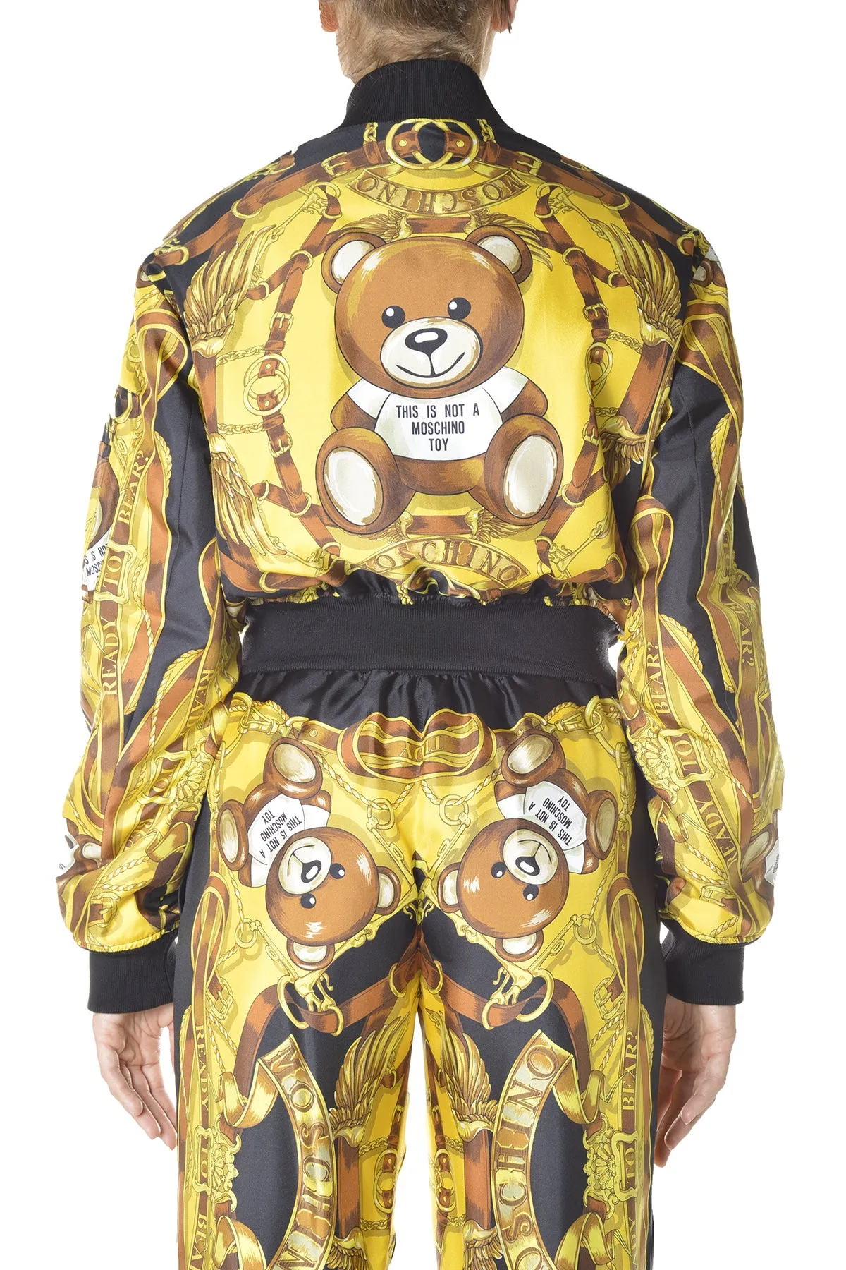 Moschino Teddy Scarf Printed Bomber Jacket