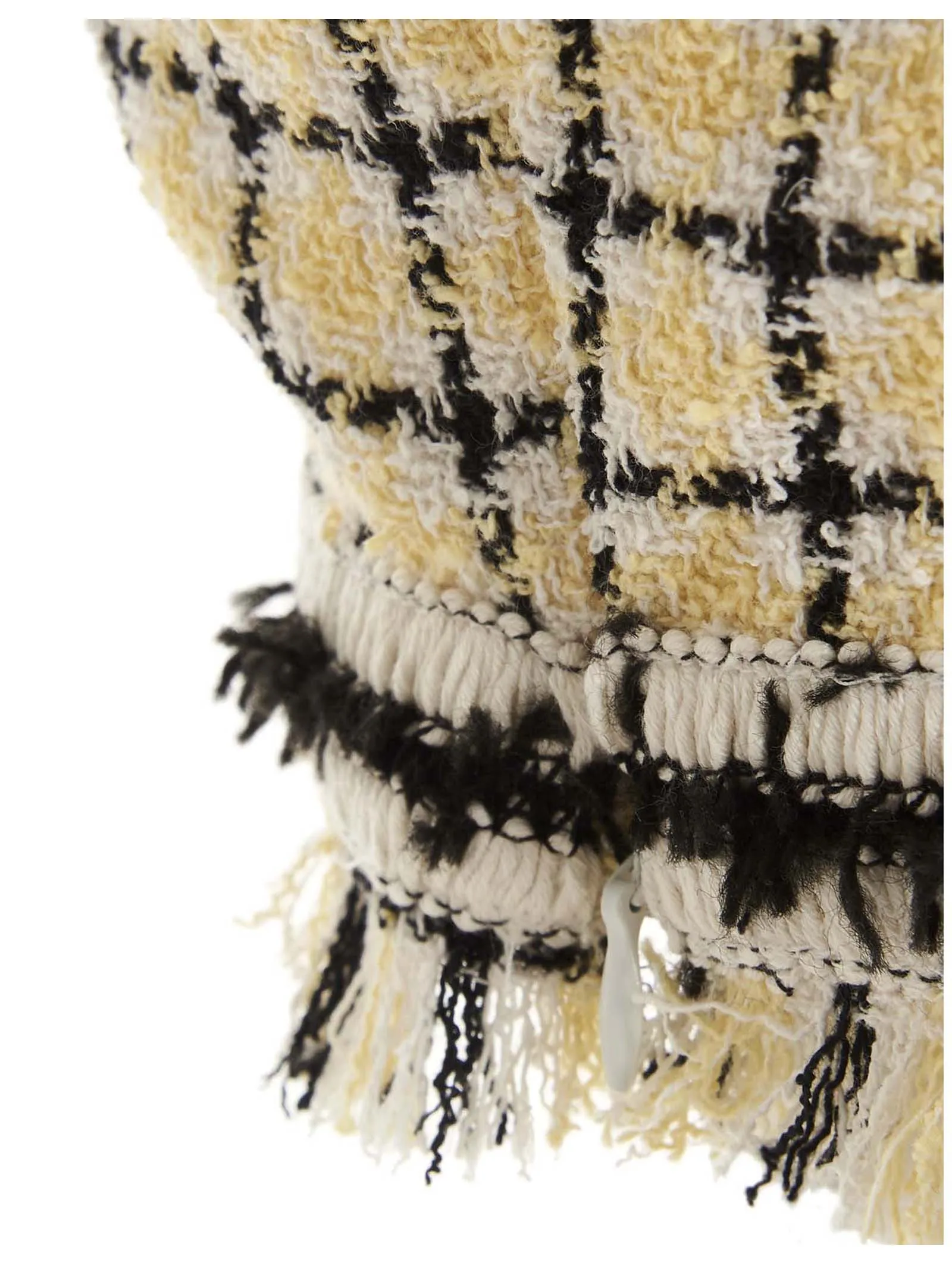MSGM Checked Fringe Detailed Cropped Top