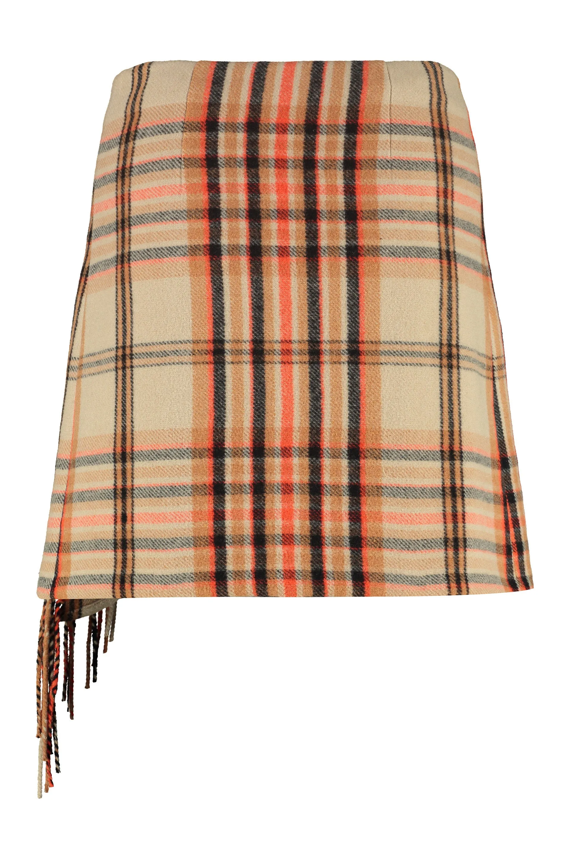 MSGM Checked Fringe Detailed Mini Skirt