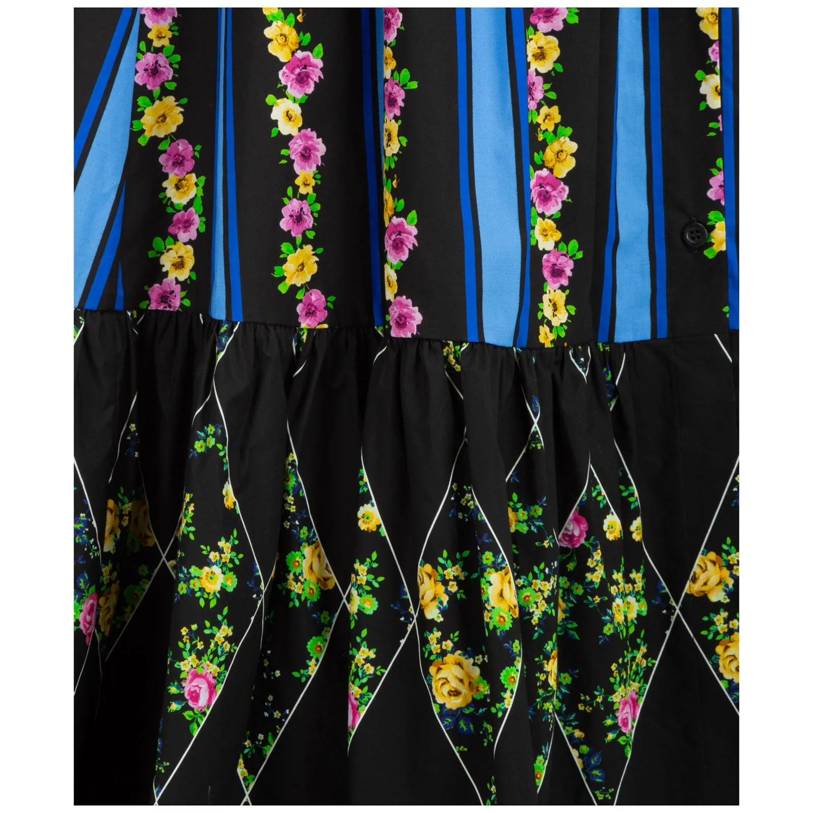 MSGM Floral Printed Panelled Maxi Skirt