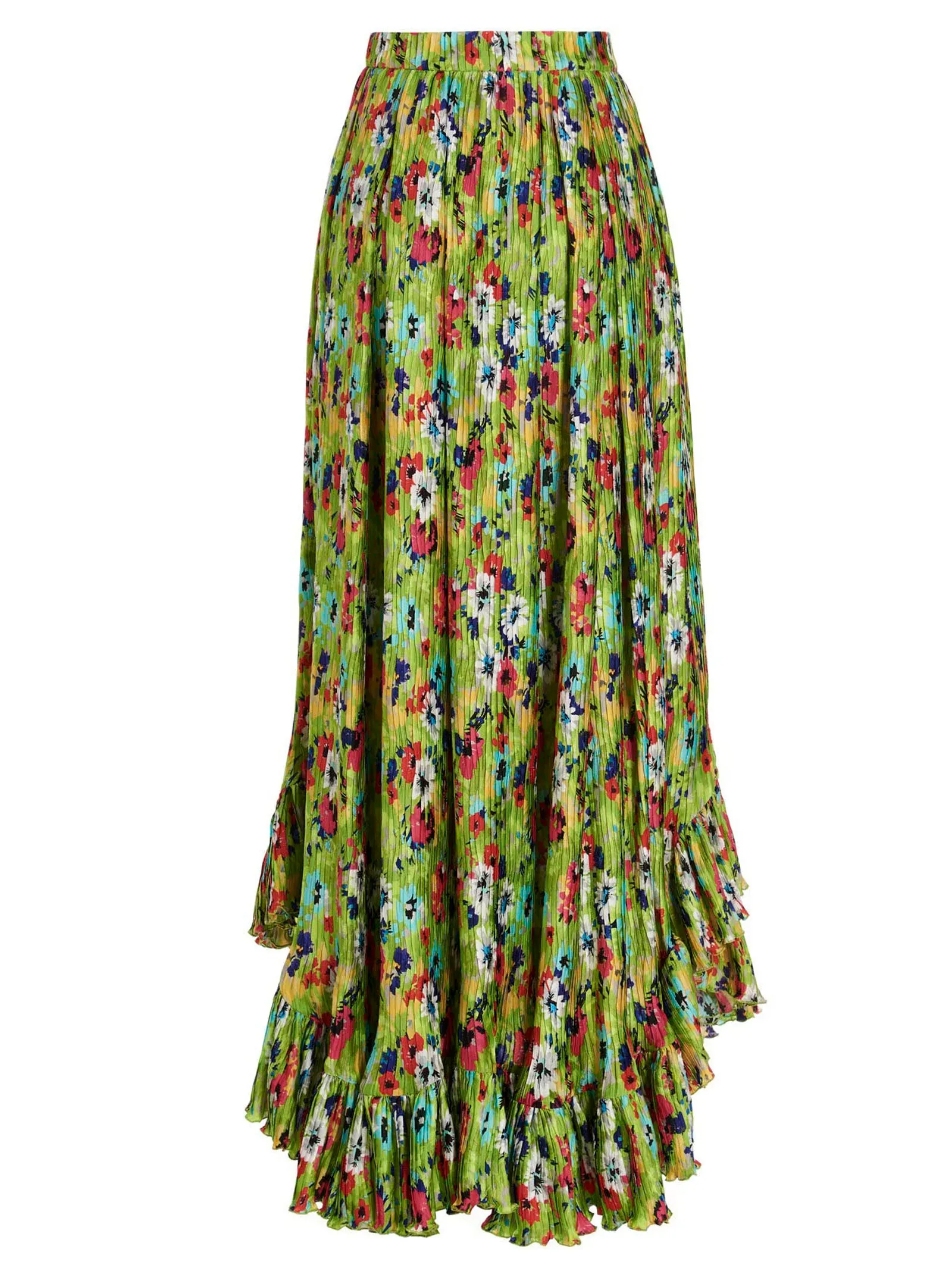 MSGM Floral Printed Ruched Maxi Skirt