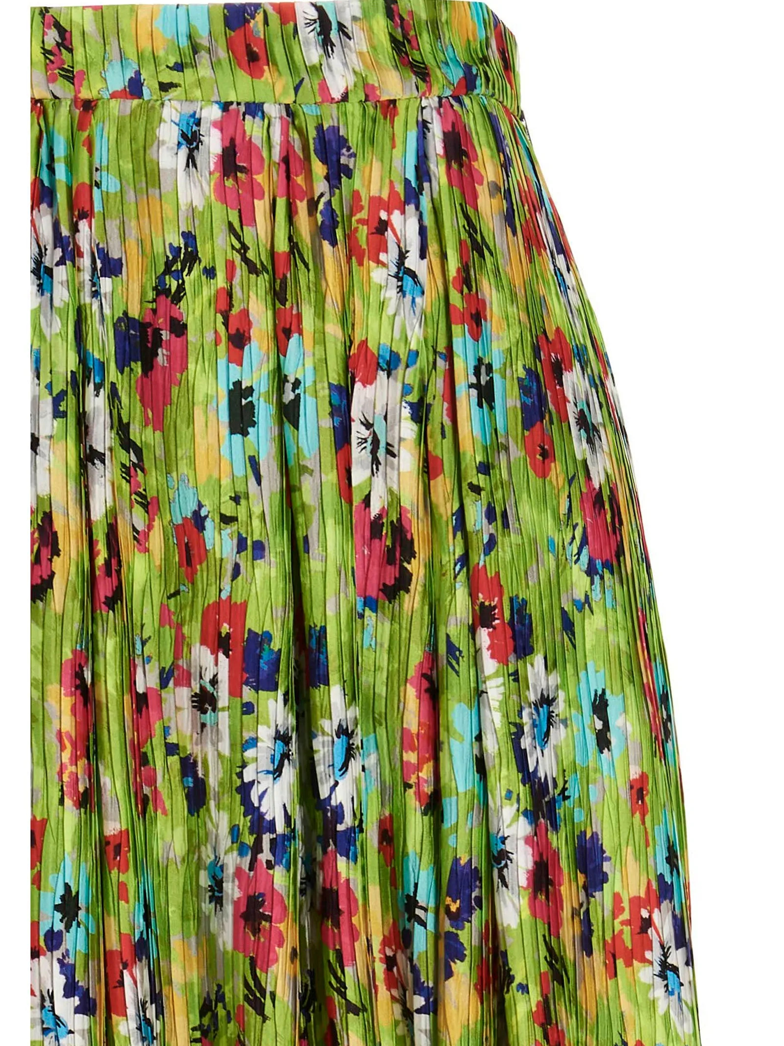 MSGM Floral Printed Ruched Maxi Skirt