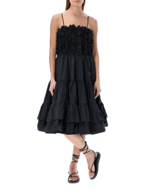 MSGM Flounced Sleeveless Midi Dress