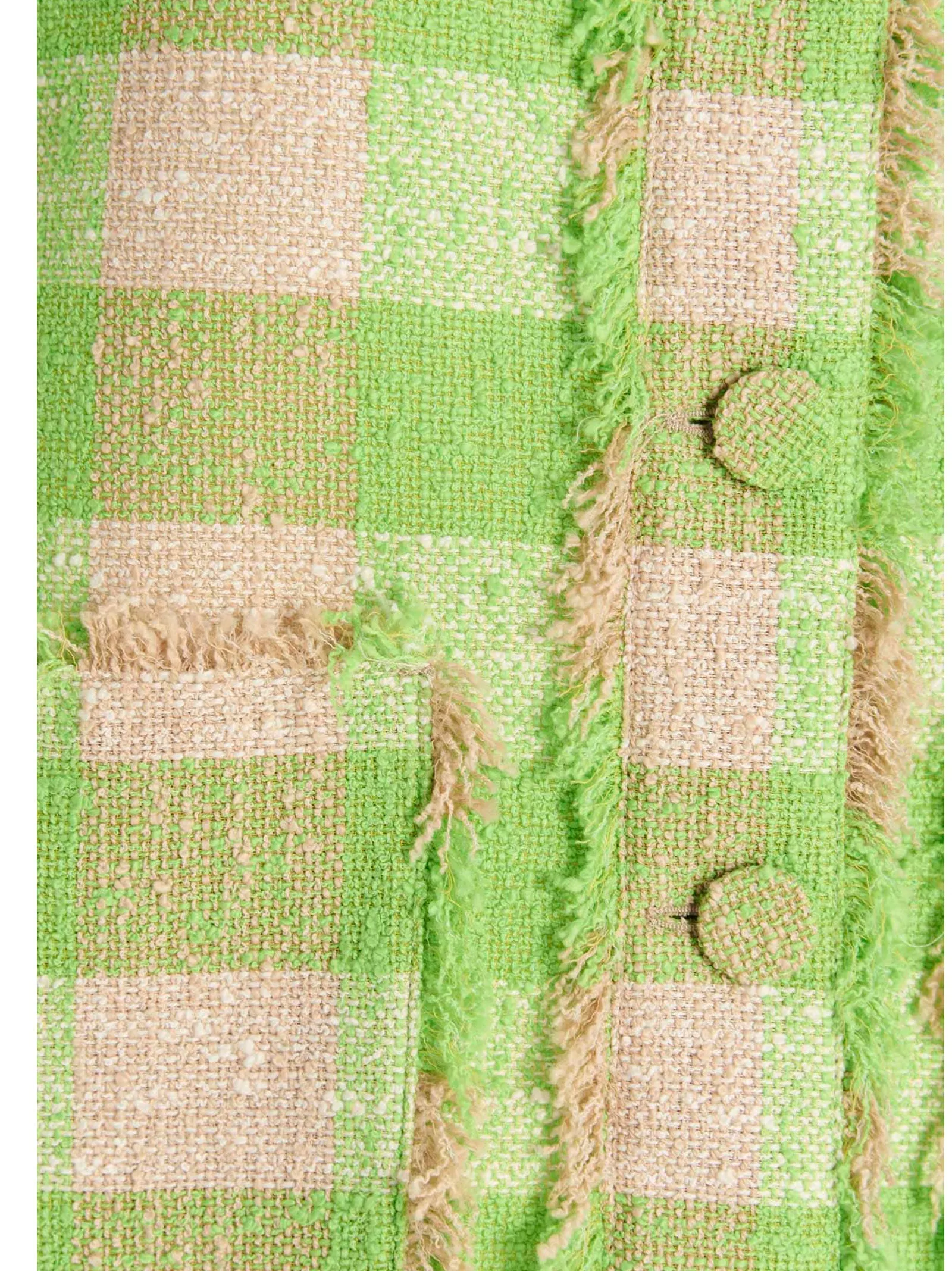 MSGM Gingham Print Tweed Sleeveless Top