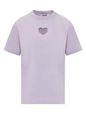 MSGM Heart Cut-Out Crewneck T-Shirt