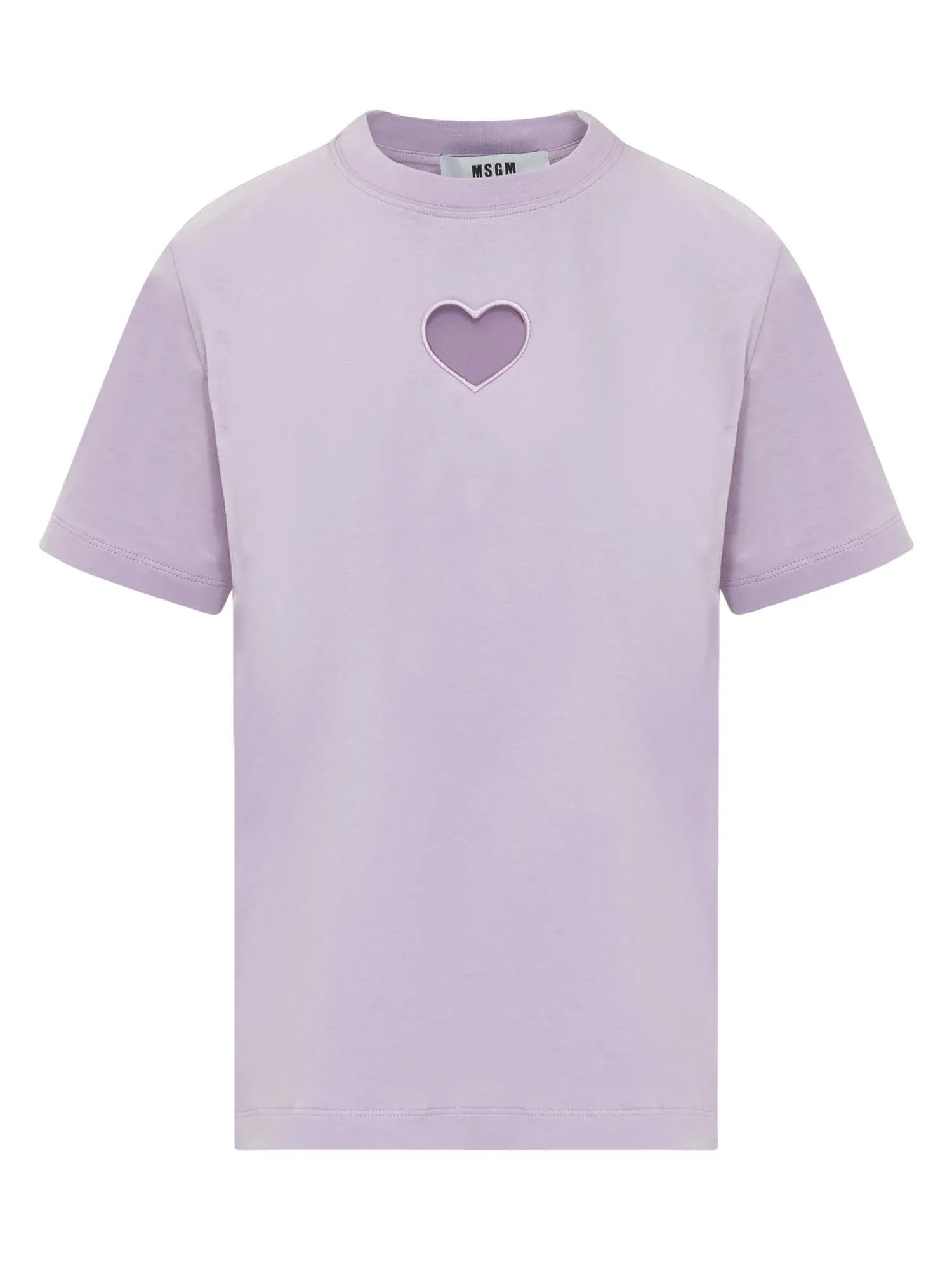 MSGM Heart Cut-Out Crewneck T-Shirt