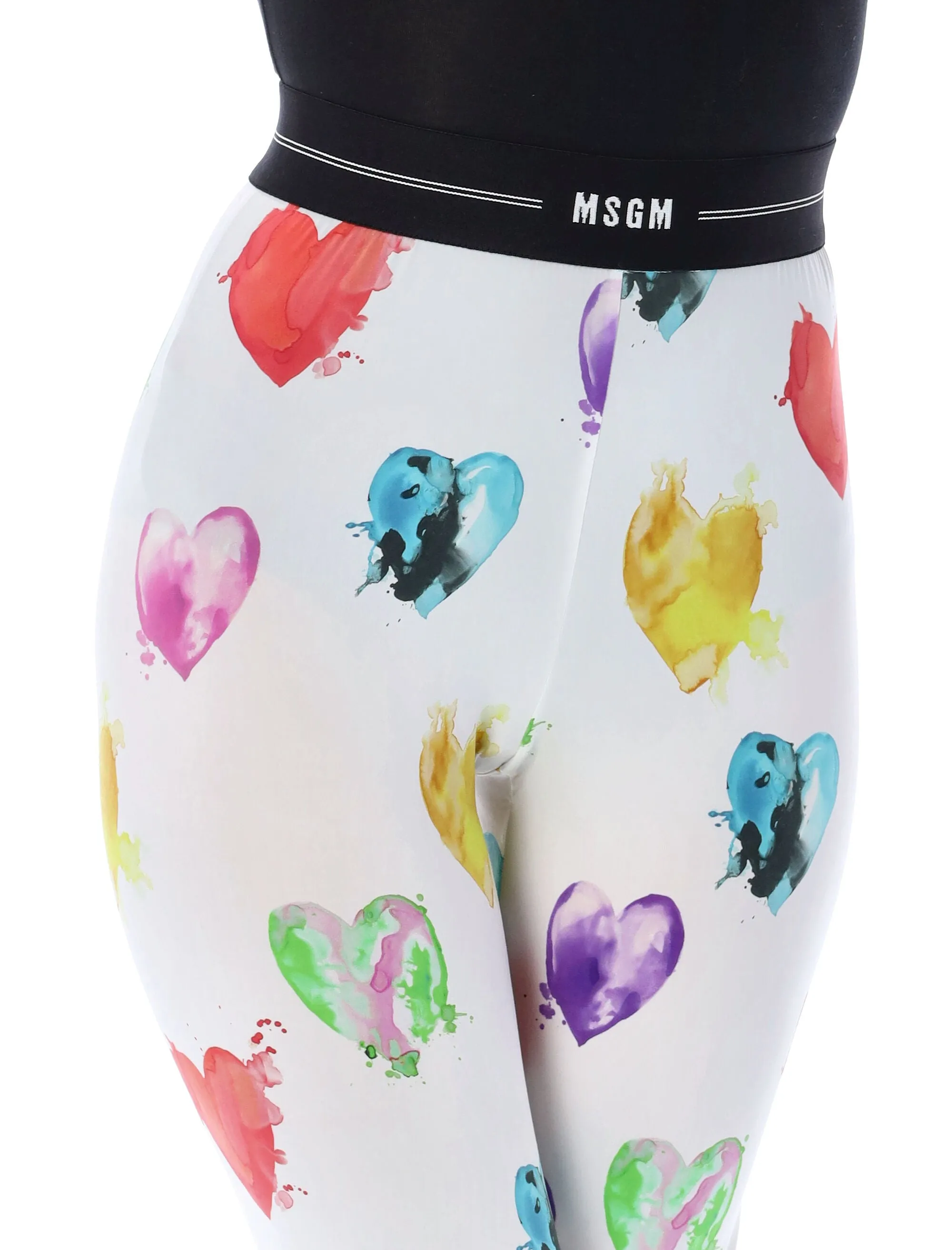 MSGM Heart Print Leggings