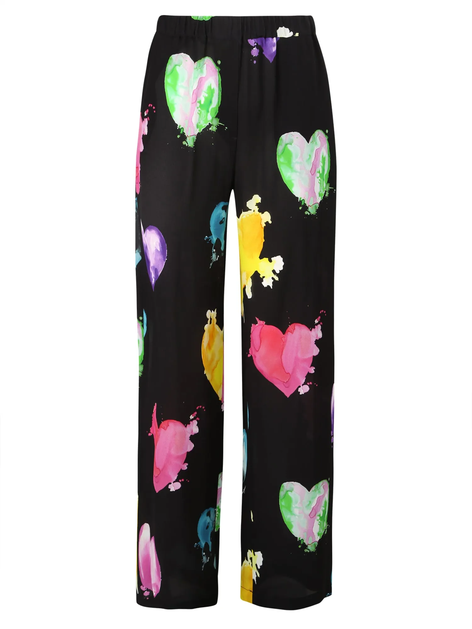MSGM Heart Print Wide-Leg Trousers