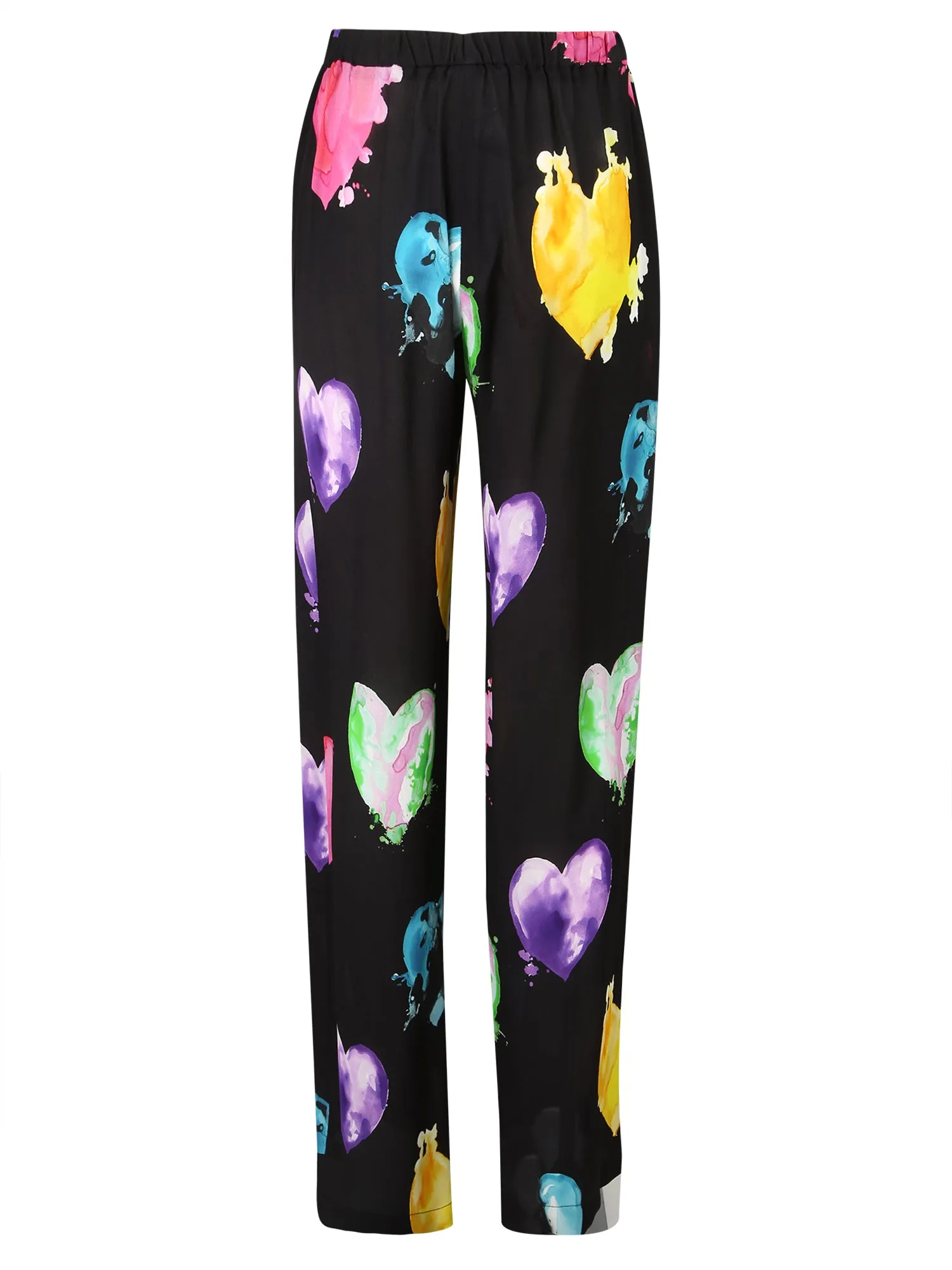 MSGM Heart Print Wide-Leg Trousers