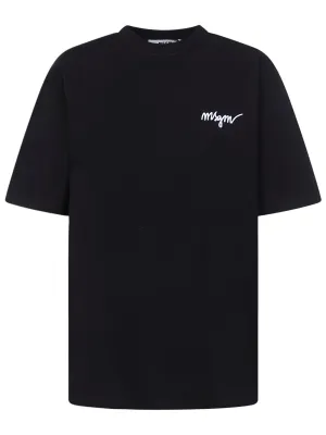 MSGM Logo Embroidered Graphic Back Print T-Shirt