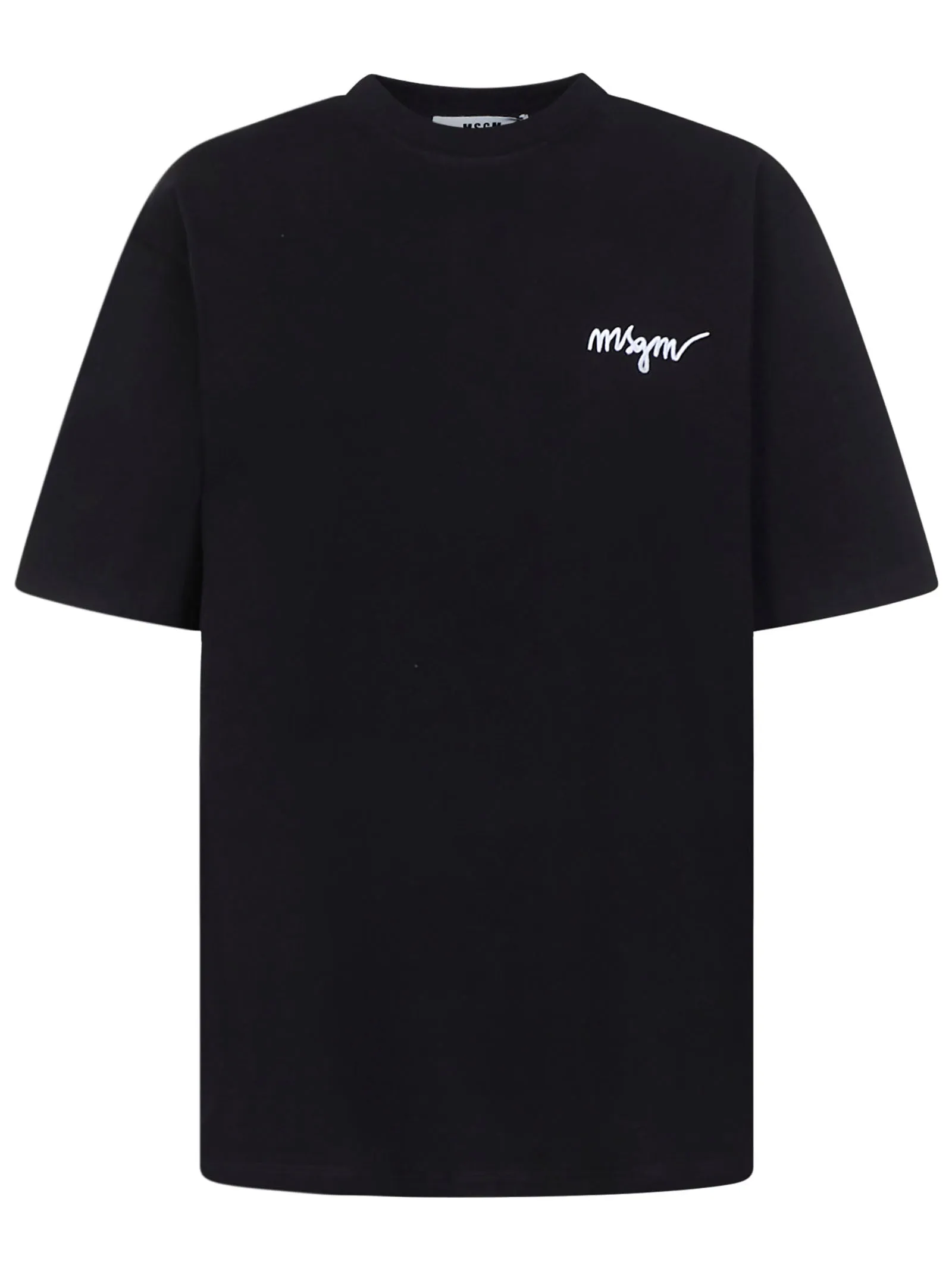 MSGM Logo Embroidered Graphic Back Print T-Shirt