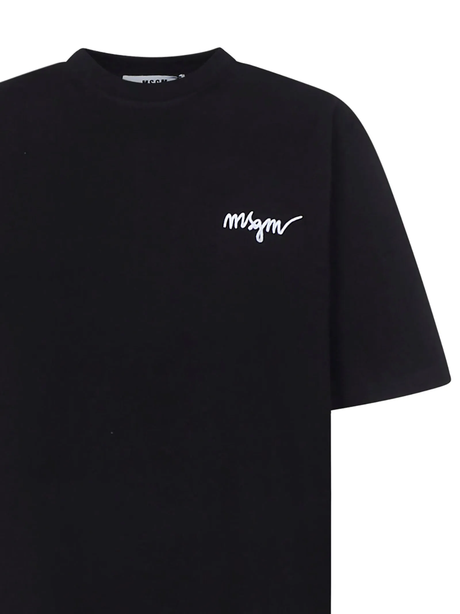 MSGM Logo Embroidered Graphic Back Print T-Shirt