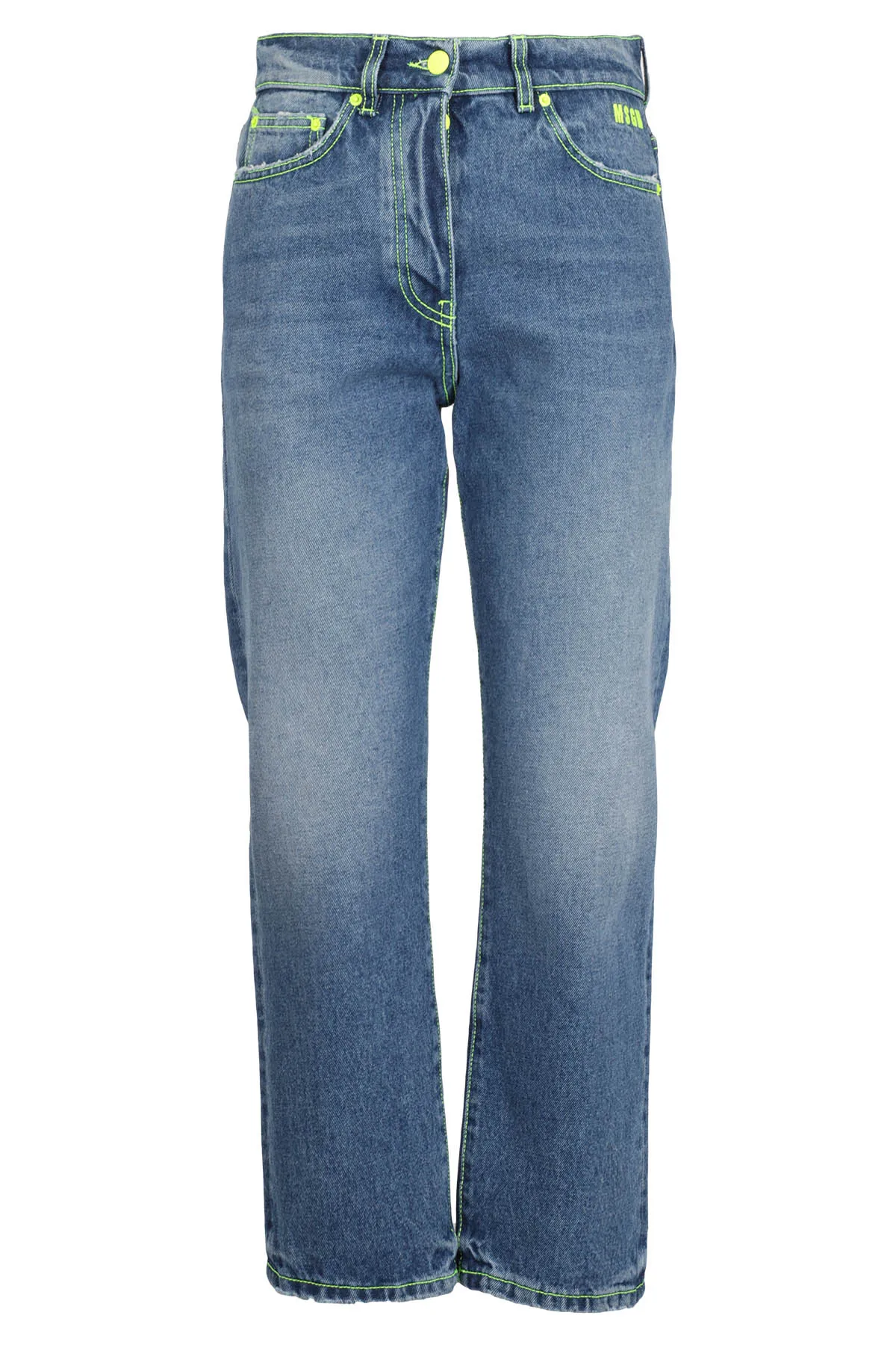 MSGM Logo Embroidered Slim-Cut Jeans