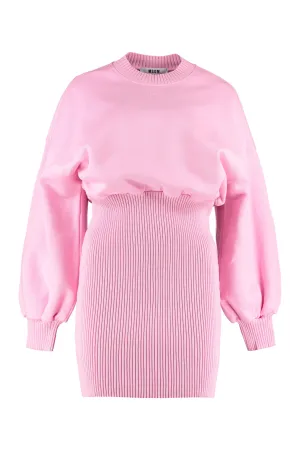 MSGM Logo Embroidered Sweat Dress