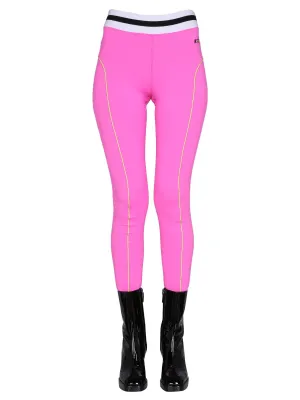 MSGM Logo Print High Waist Leggings
