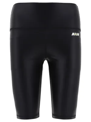 MSGM Logo Printed Active Shorts