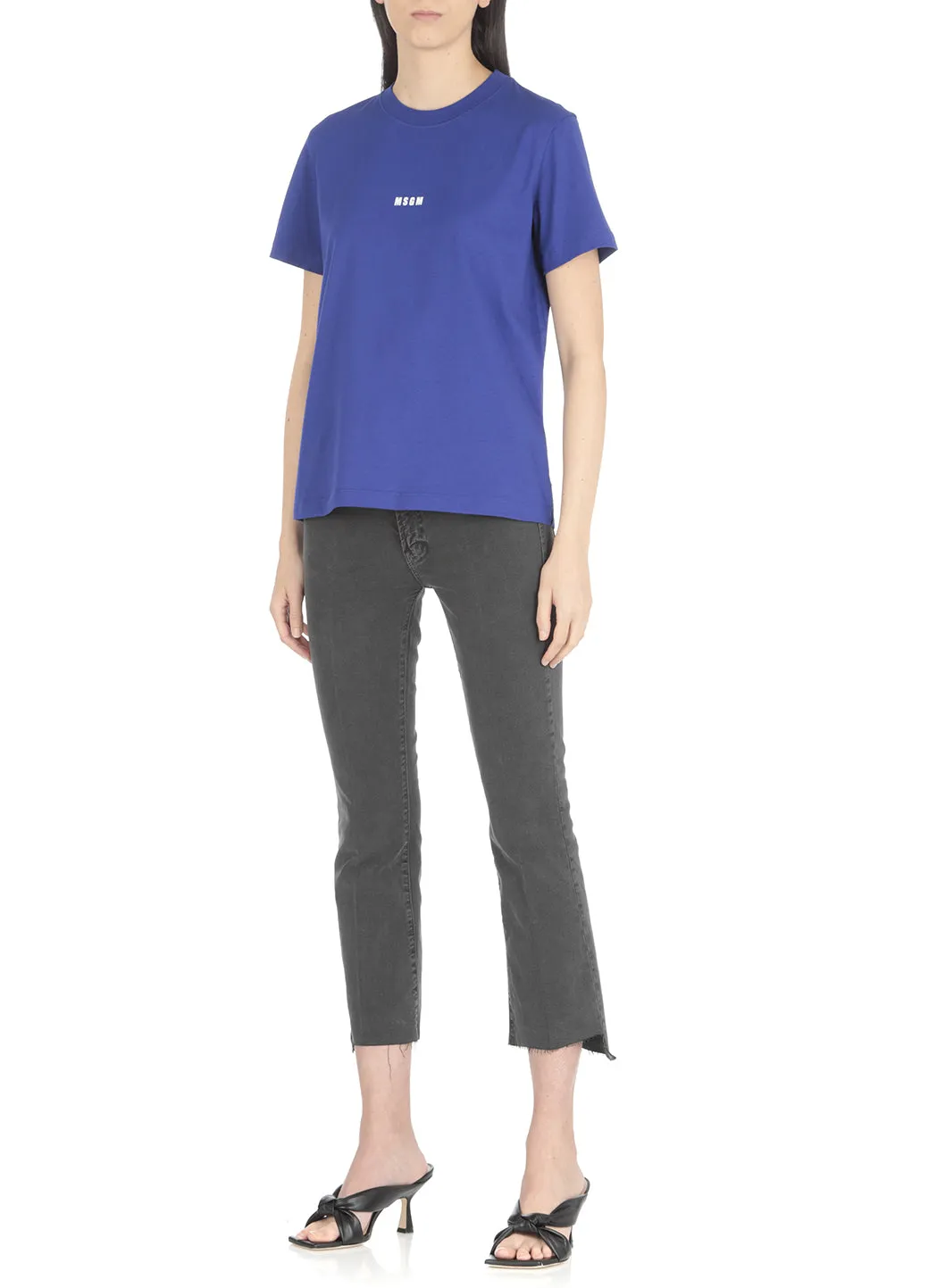 MSGM Logo Printed Crewneck T-Shirt