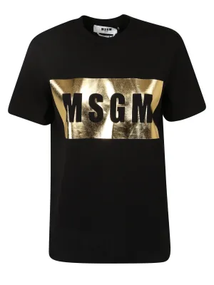 MSGM Logo Printed Crewneck T-Shirt