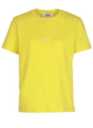 MSGM Logo Printed Crewneck T-Shirt