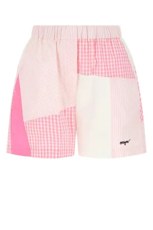 MSGM Patchwork Elastic Waist Shorts