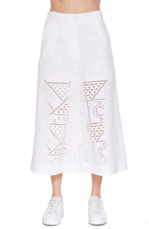 MSGM Perforated Wide-Leg Trousers