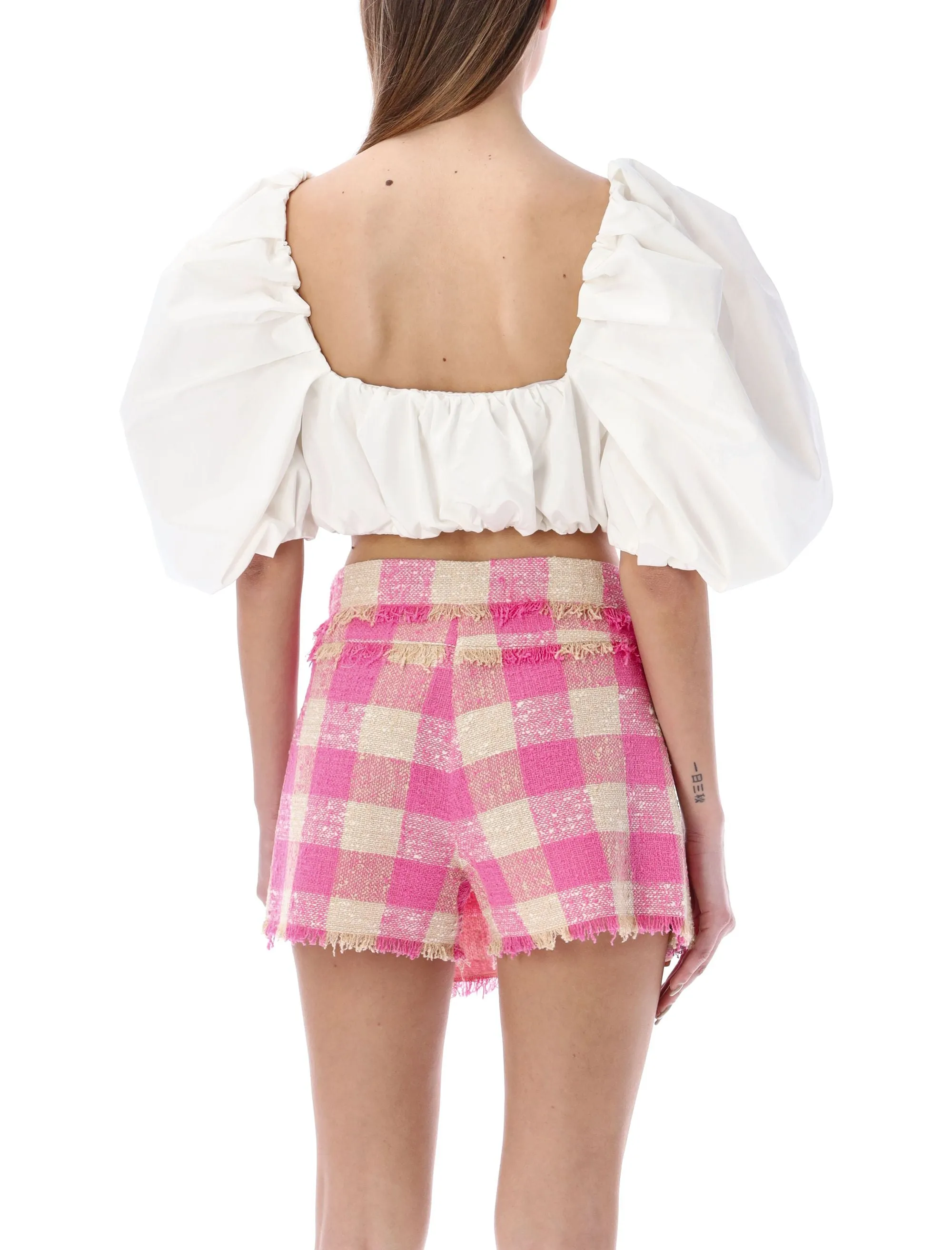 MSGM Puff-Sleeves Cropped Top