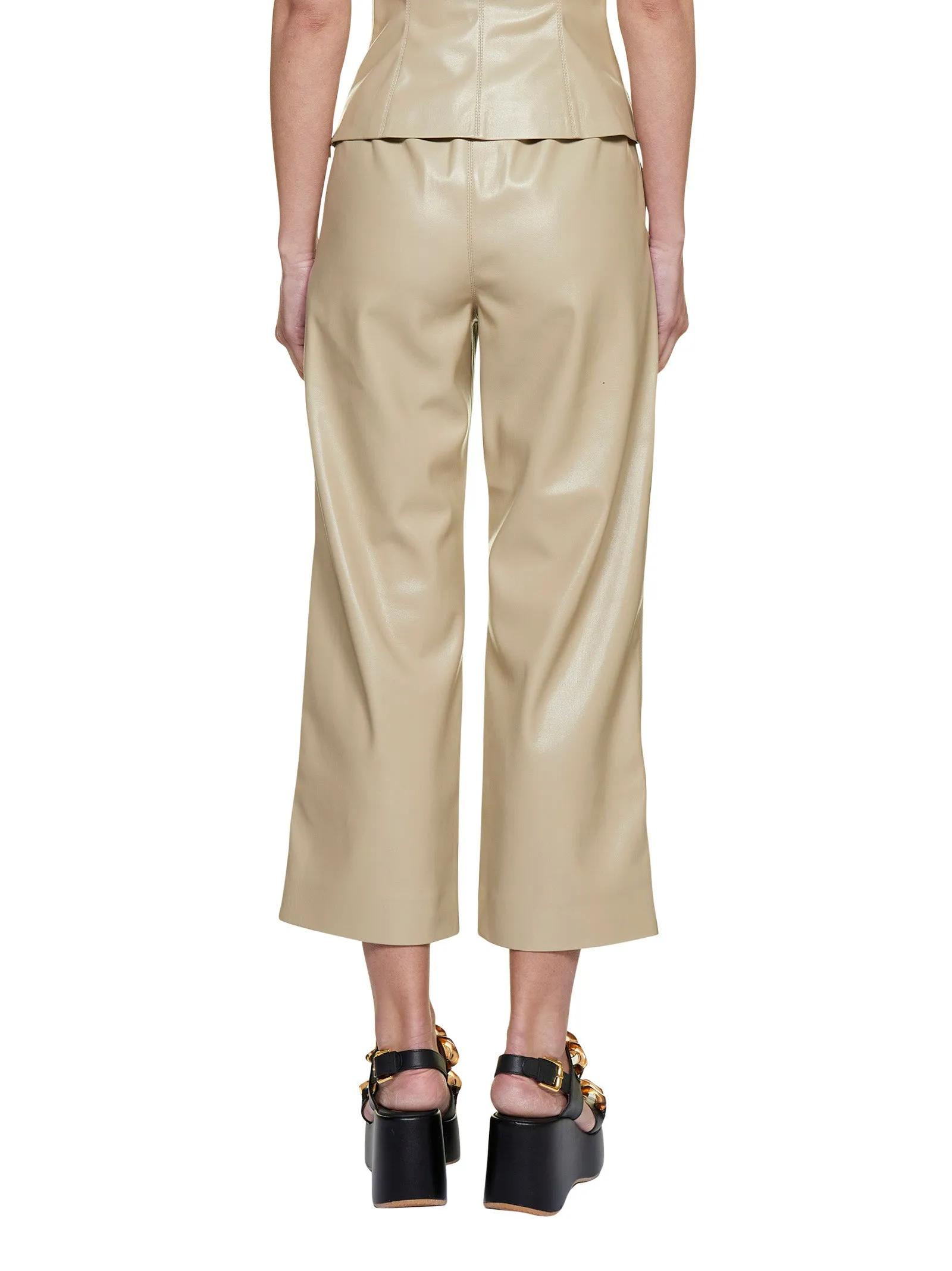 Nanushka Faux Leather High Waist Cropped Trousers