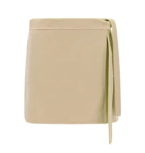 Off-White High Waist Side Tie Mini Skirt