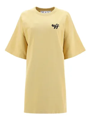 Off-White Logo Printed Oversize T-Shirt Midi Dress