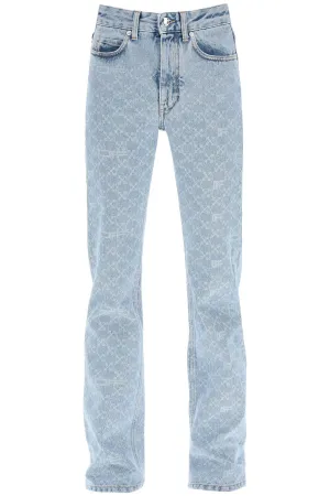 Off-White Monogram Printed Mid Rise Jeans