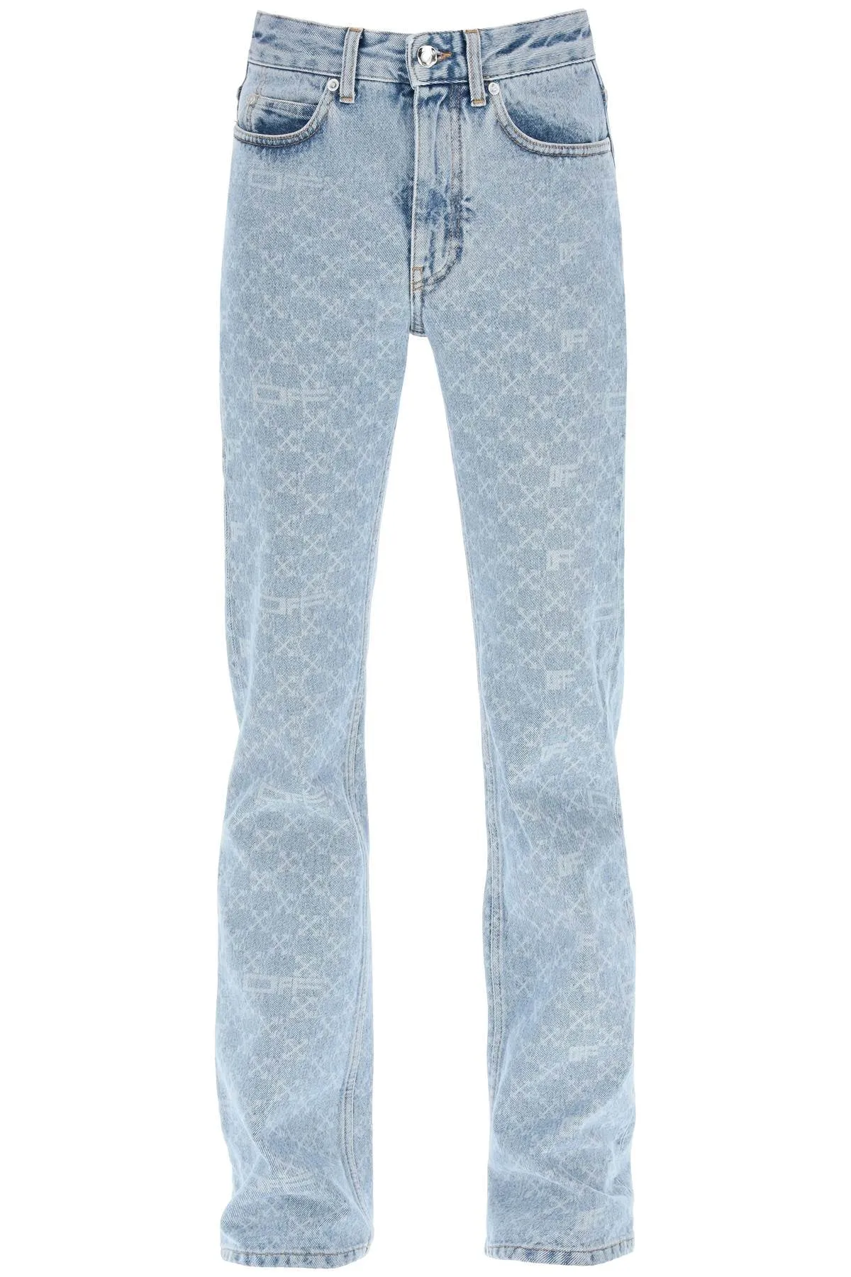 Off-White Monogram Printed Mid Rise Jeans
